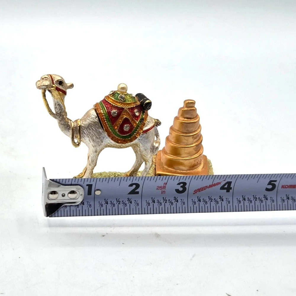 VINTAGE Jeweled Camel‎ Trinket Box Multicolor Hinged with Rhinestones, IRAQ